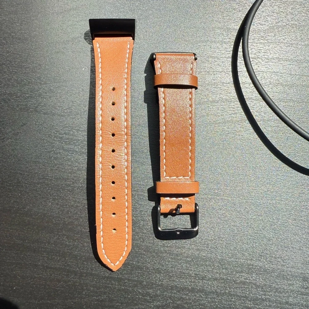 Brown Leather Charge 3/ Fitbit Charge 4/ Charge3 SE Fitbit Band with Charger